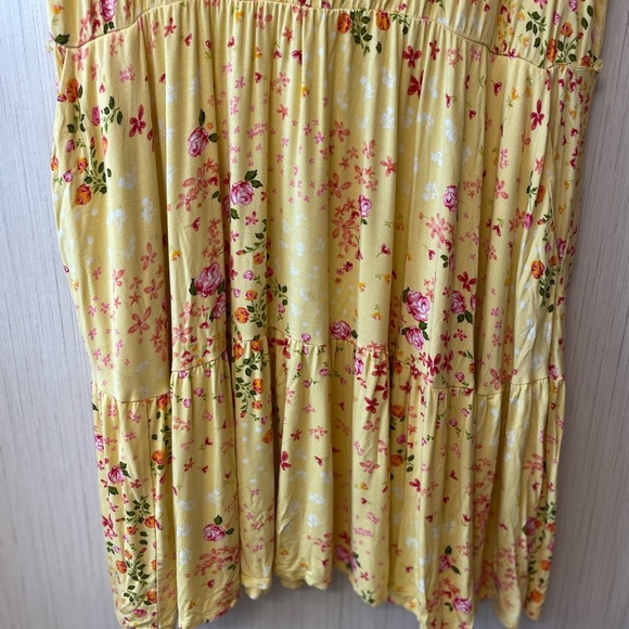Torrid Yellow Floral Babydoll Dress | Super Soft Knit | Size 3X - Picture 5 of 7